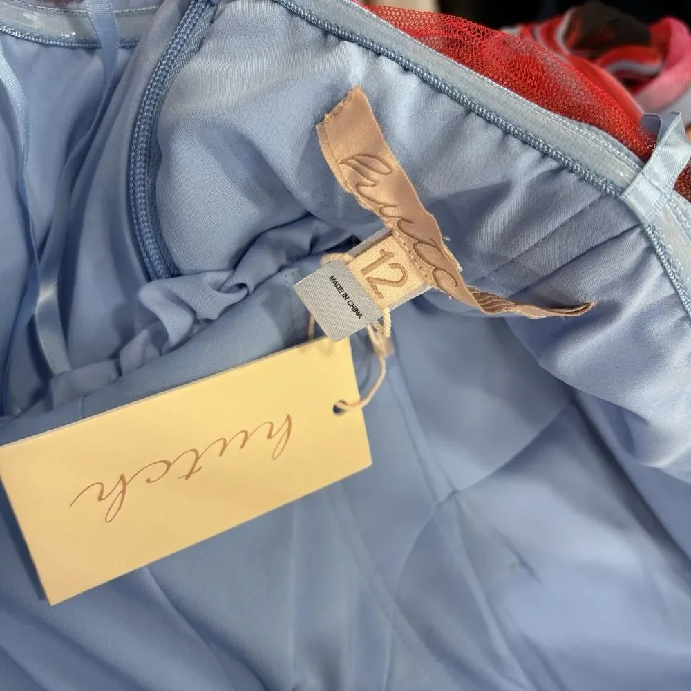 Hutch Dress Womens Size 12 Bow Front Strapless Maxi Dress Formal Blue Red NWT - Picture 7 of 7